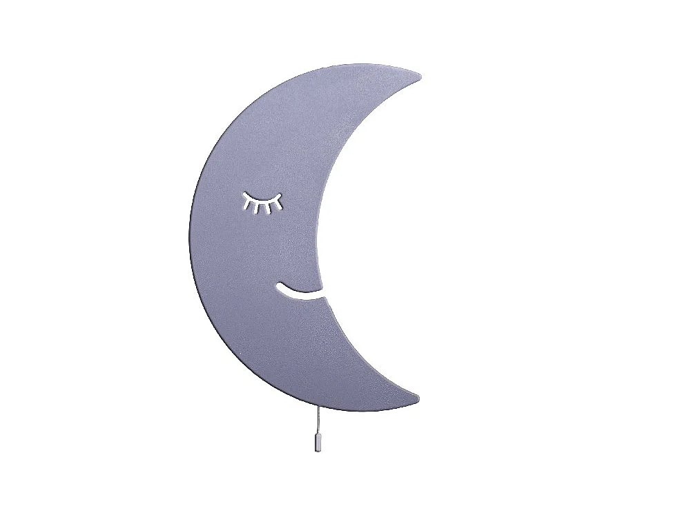Lampe Murale Smiling Moon - Gris - 25 x 3 x 40 cm