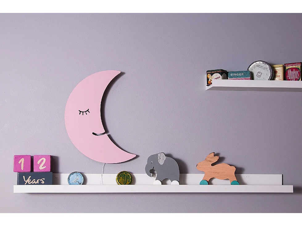 Lampe Murale Smiling Moon - Rose - 25 x 3 x 40 cm