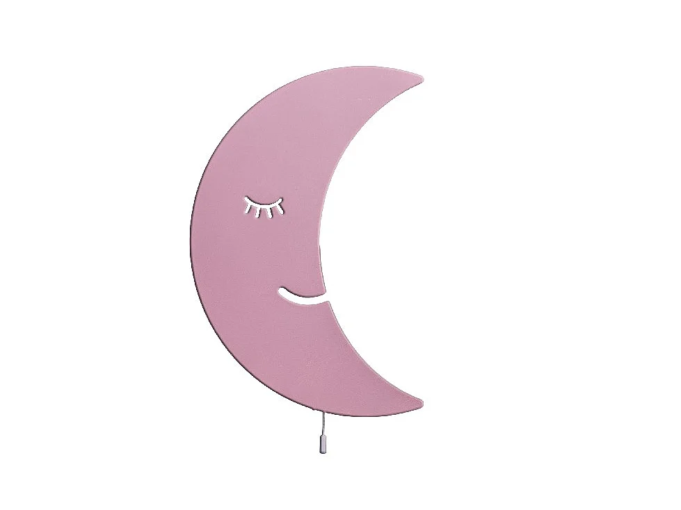 Lampe Murale Smiling Moon - Rose - 25 x 3 x 40 cm