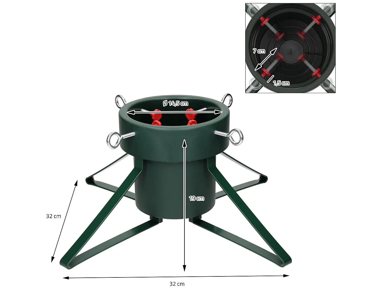 Supporto per albero di Natale in plastica/metallo 2L ECD Germany