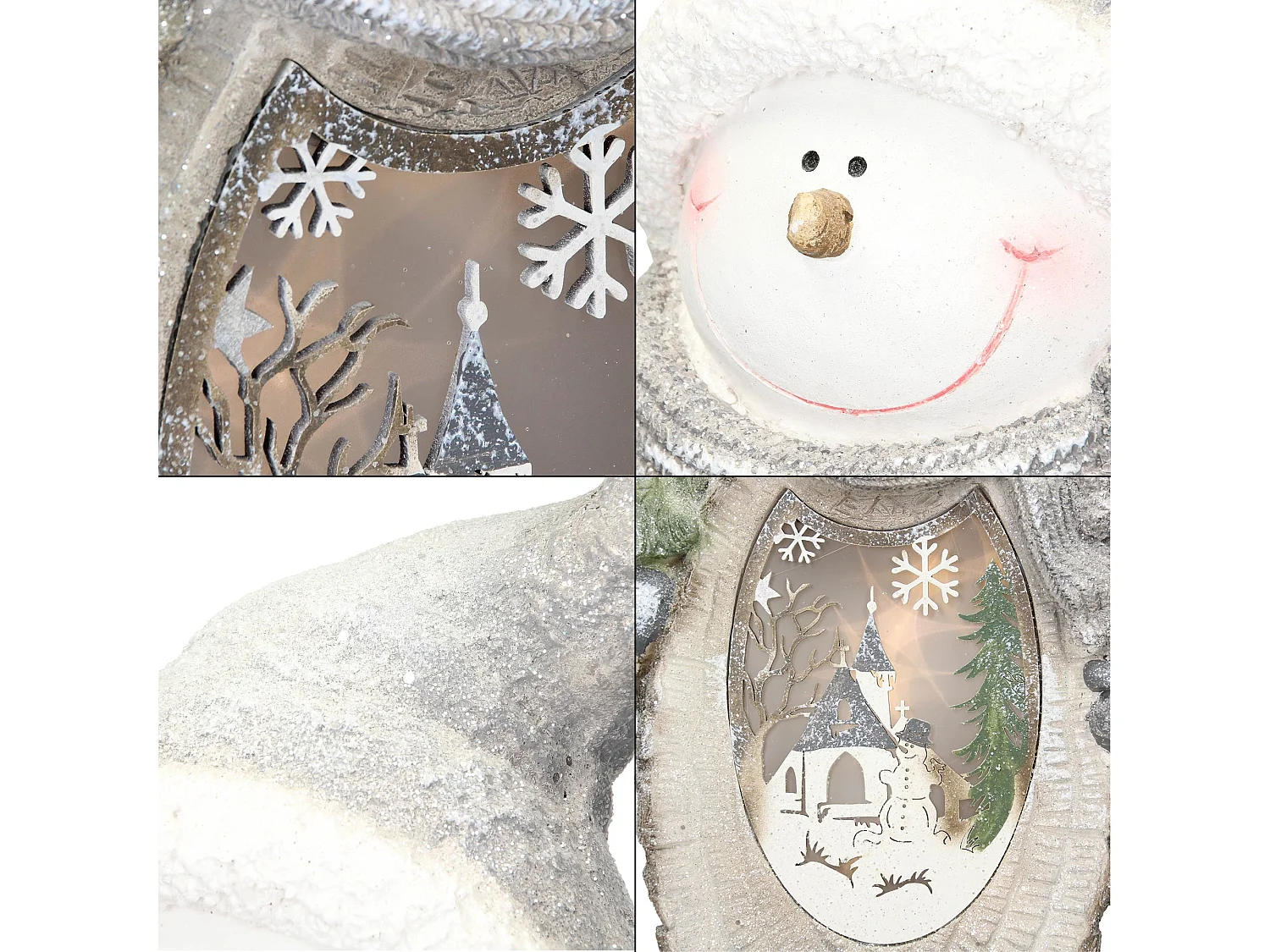 Bonhomme de neige déco LED figurine de décoration pour Noël ECD Germany