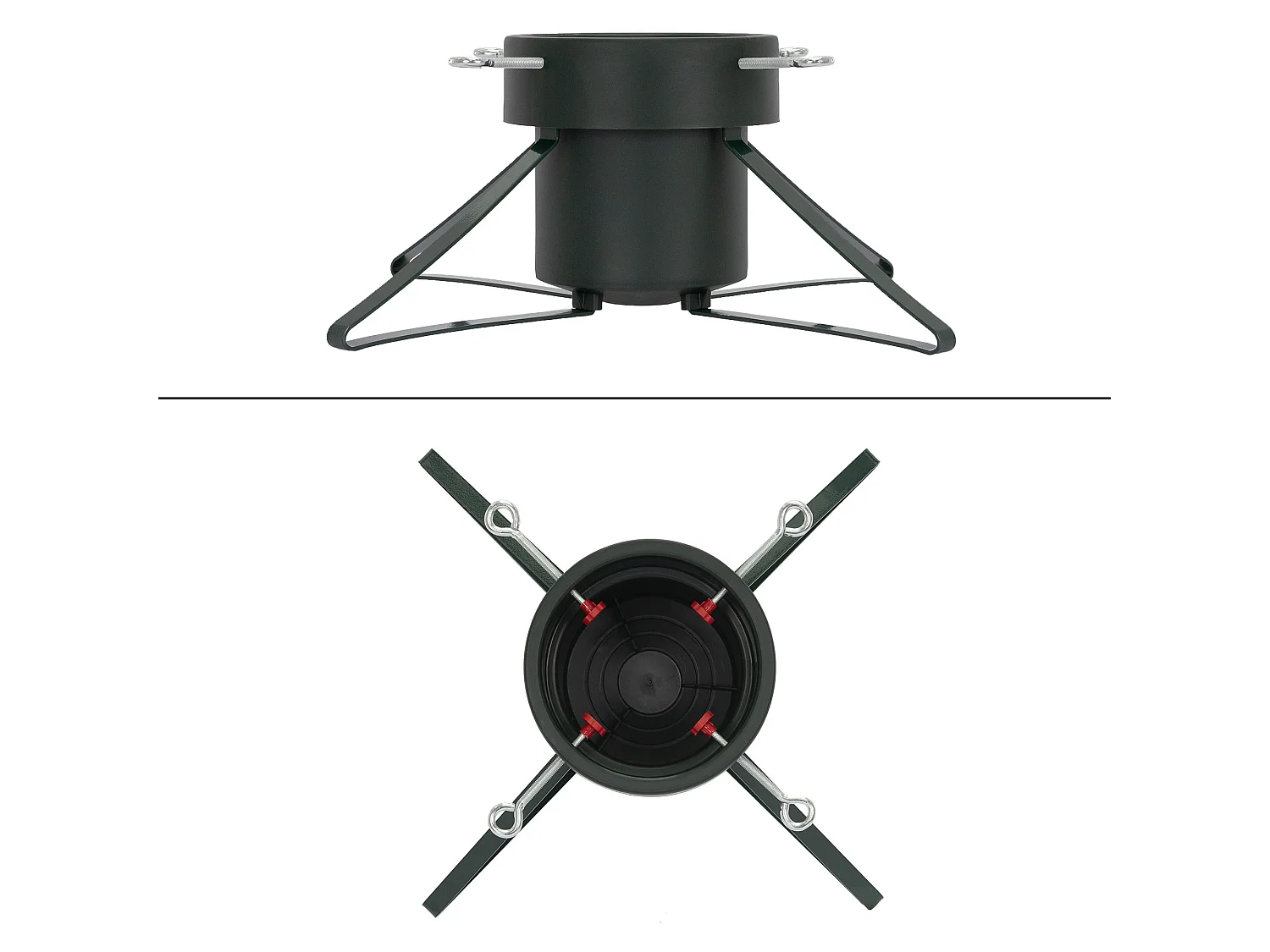 Suporte de metal para árvores de Natal de até 2 m base de 42 cm verde escuro