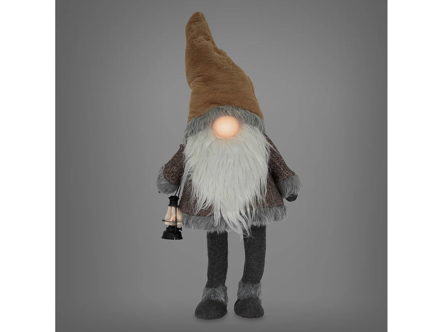 Gnome de Noël ornement poupée lanterne LED à piles 80 cm ECD Germany
