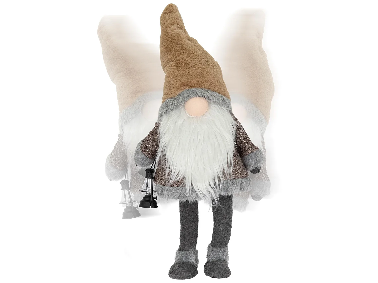 Gnome de Noël ornement poupée lanterne LED à piles 80 cm ECD Germany