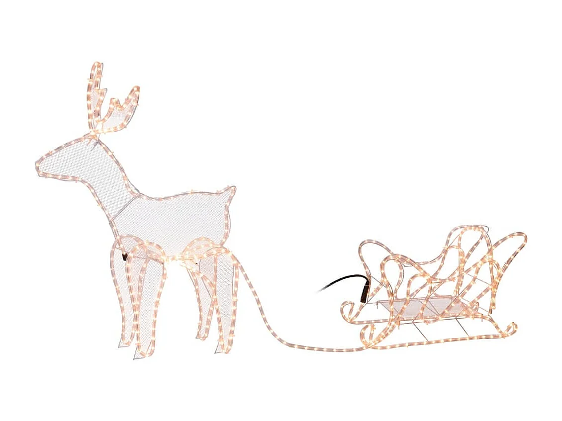 Cordon lumineux de Noël Renne et traîneau 14 m