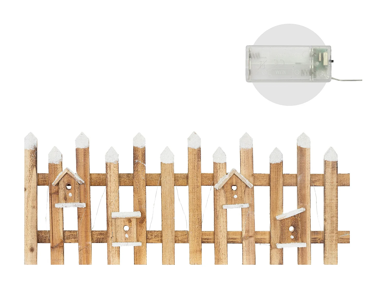 Valla de jardín marrón iluminación LED decoración festiva cercado miniatura