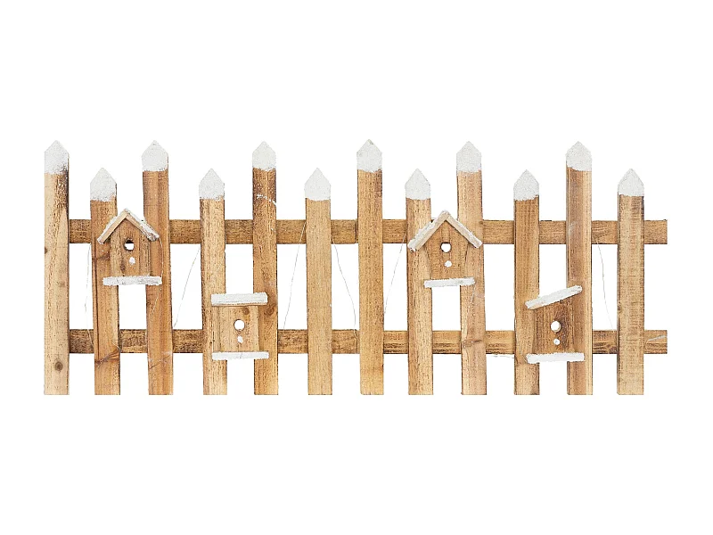 Clôture de jardin de Noël illumination LED décoration festive en bois 98x39 cm