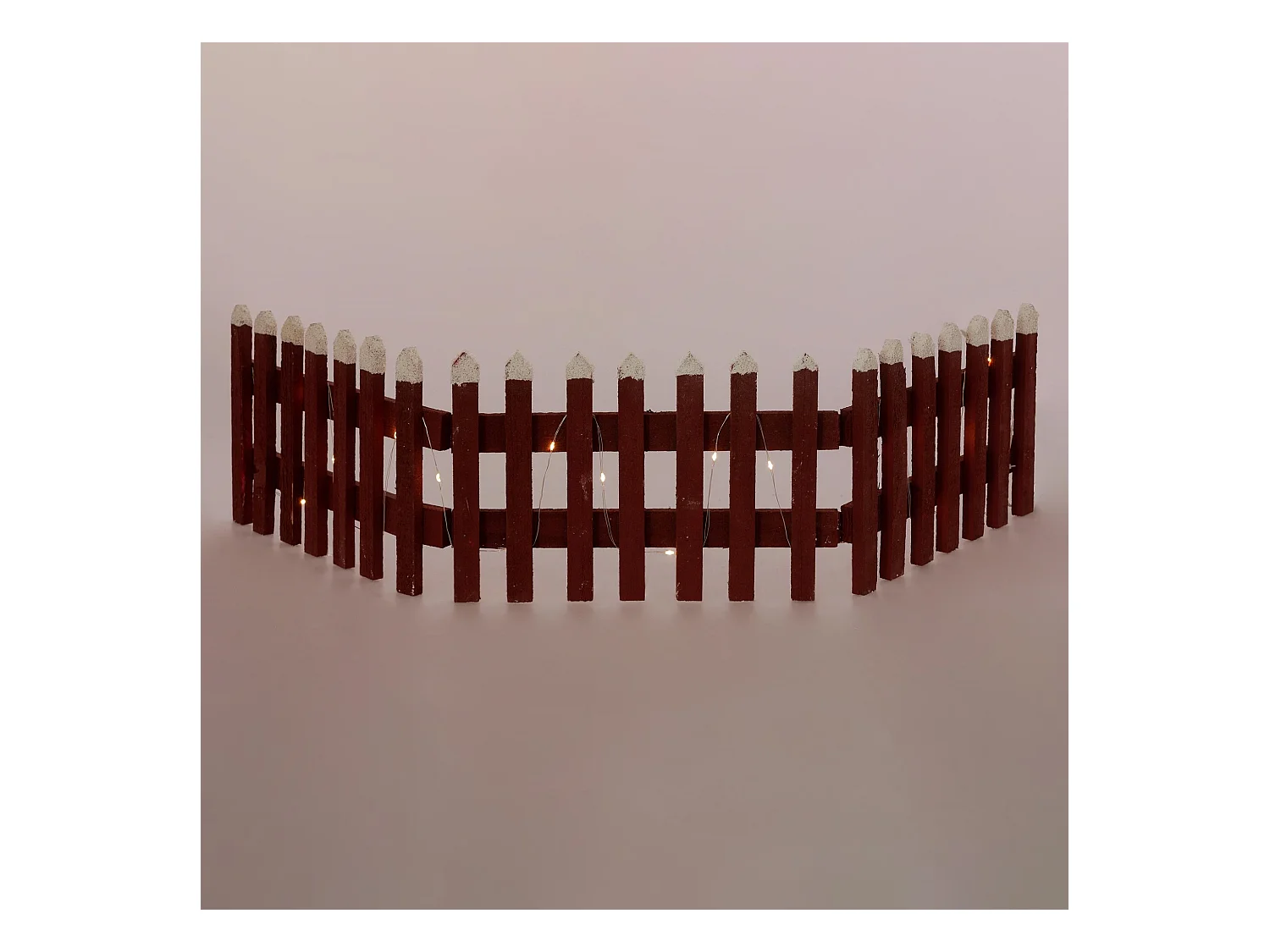 Valla de jardín rojo iluminación LED decoración navideña cercado miniatura