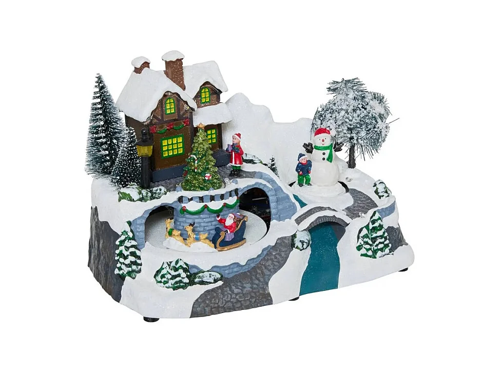 Village de Noël Maison "Square" 23cm Multicolore