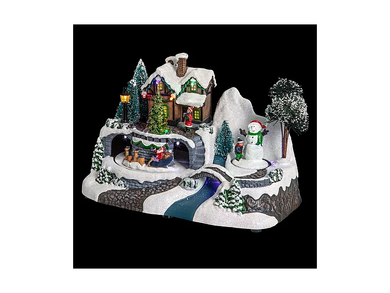 Village de Noël Maison "Square" 23cm Multicolore