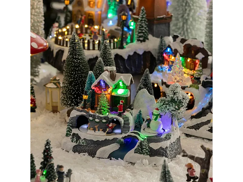 Village de Noël Maison "Square" 23cm Multicolore