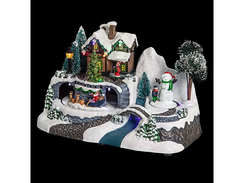 Village de Noël Maison "Square" 23cm Multicolore