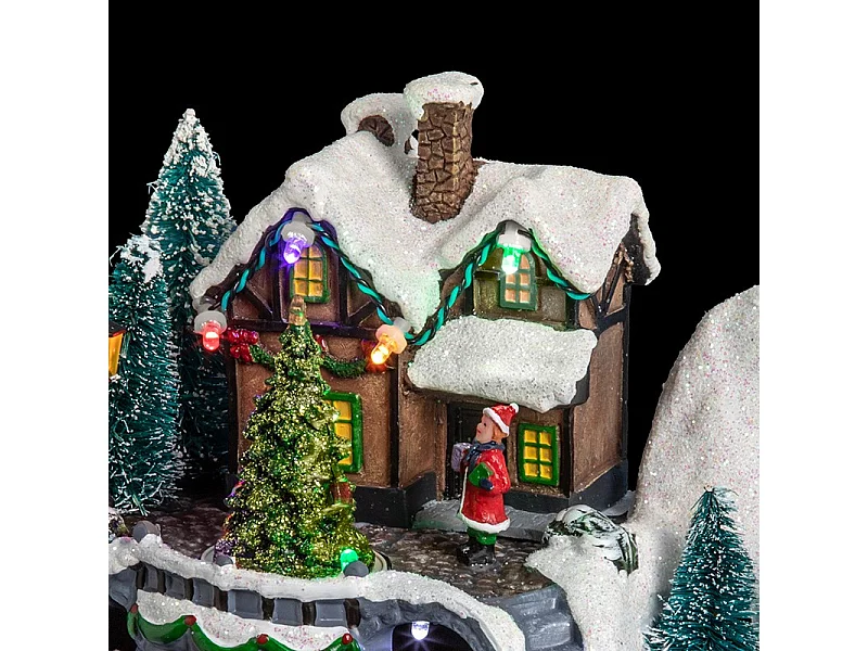 Village de Noël Maison "Square" 23cm Multicolore