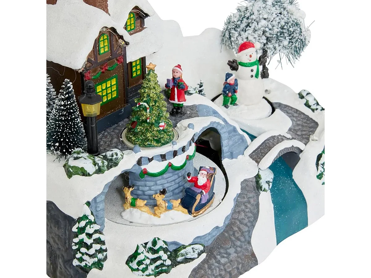 Village de Noël Maison "Square" 23cm Multicolore