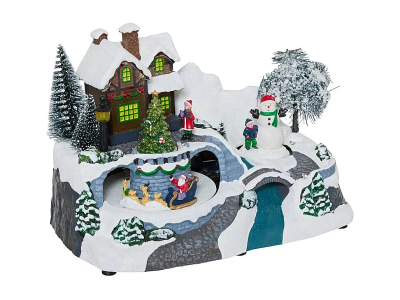 Village de Noël Maison "Square" 23cm Multicolore