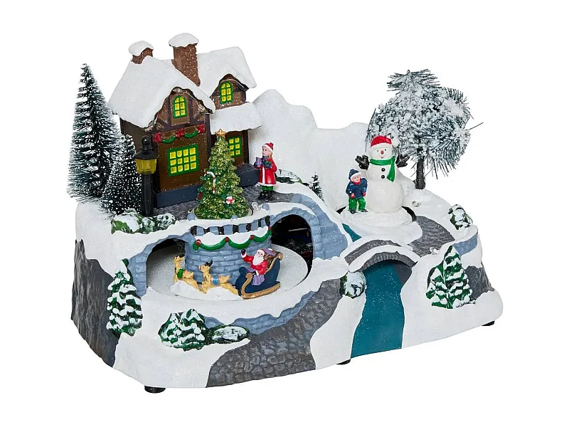 Village de Noël Maison "Square" 23cm Multicolore