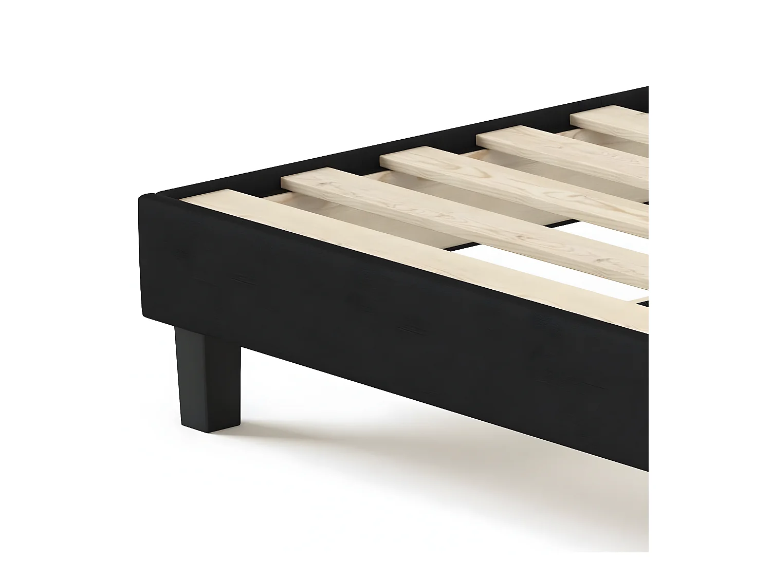 Sommier à lattes 90x190 tissu déco noir - Axel