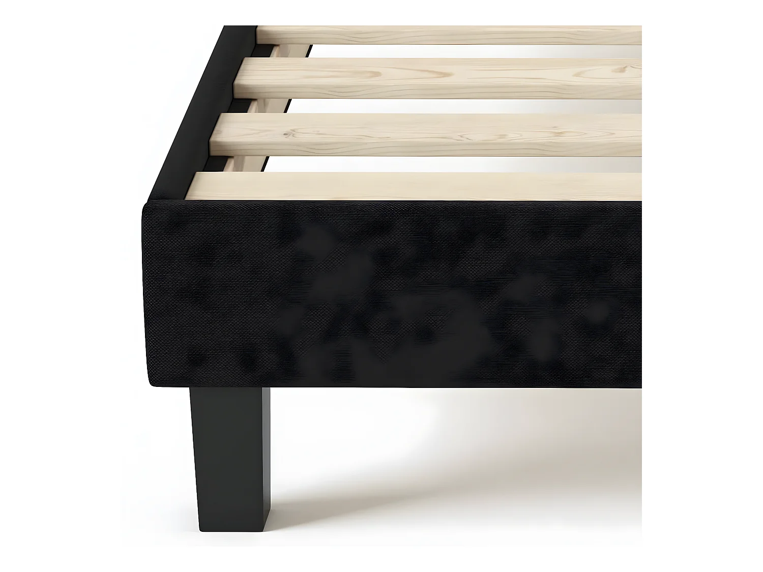 Sommier à lattes 180x200 tissu déco noir - Axel