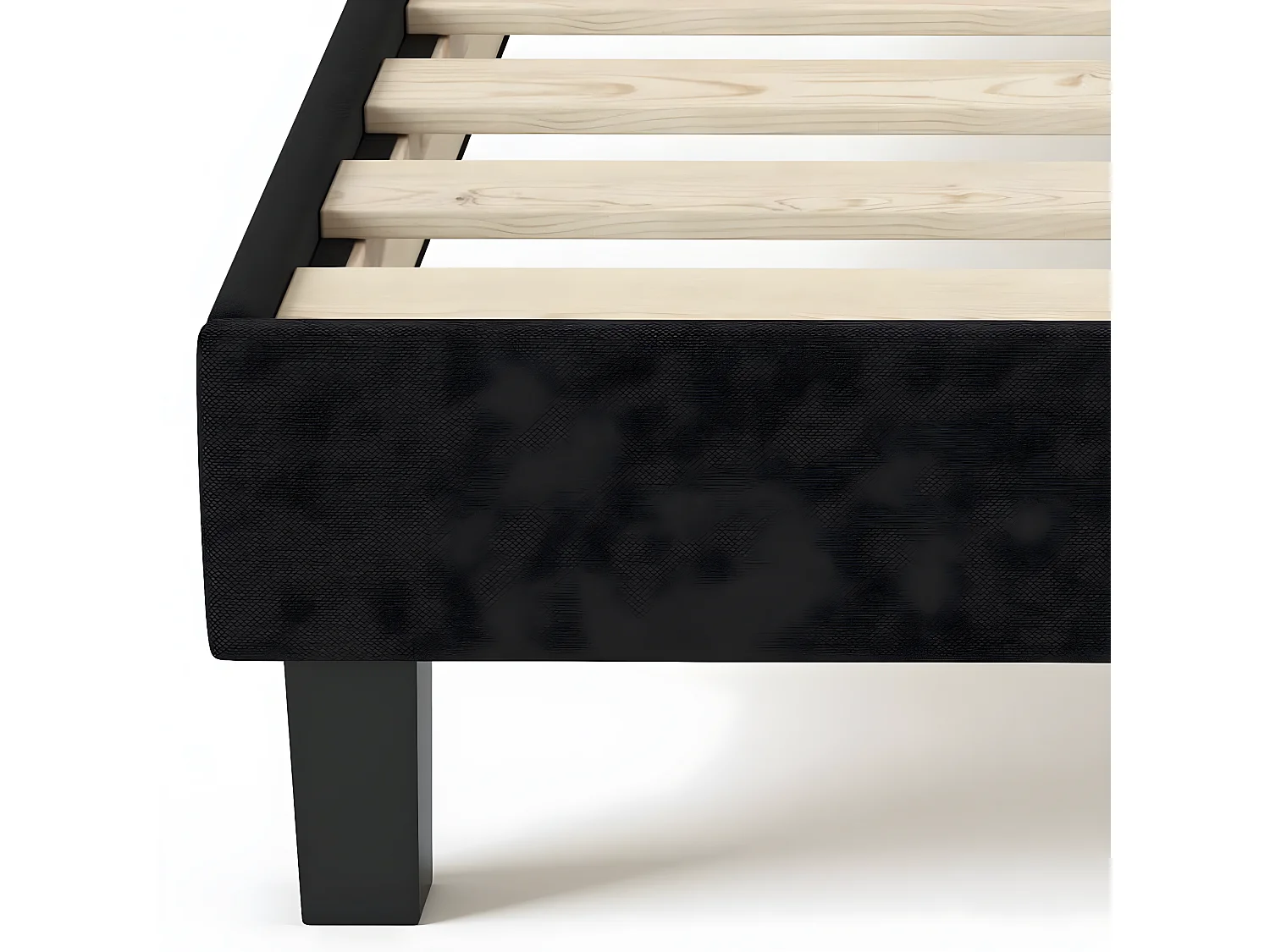 Sommier à lattes 180x200 tissu déco noir - Axel