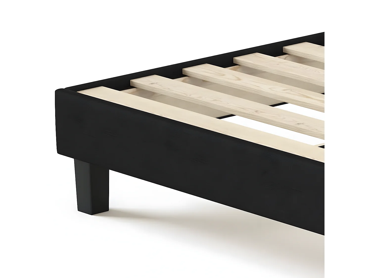 Sommier à lattes 180x200 tissu déco noir - Axel