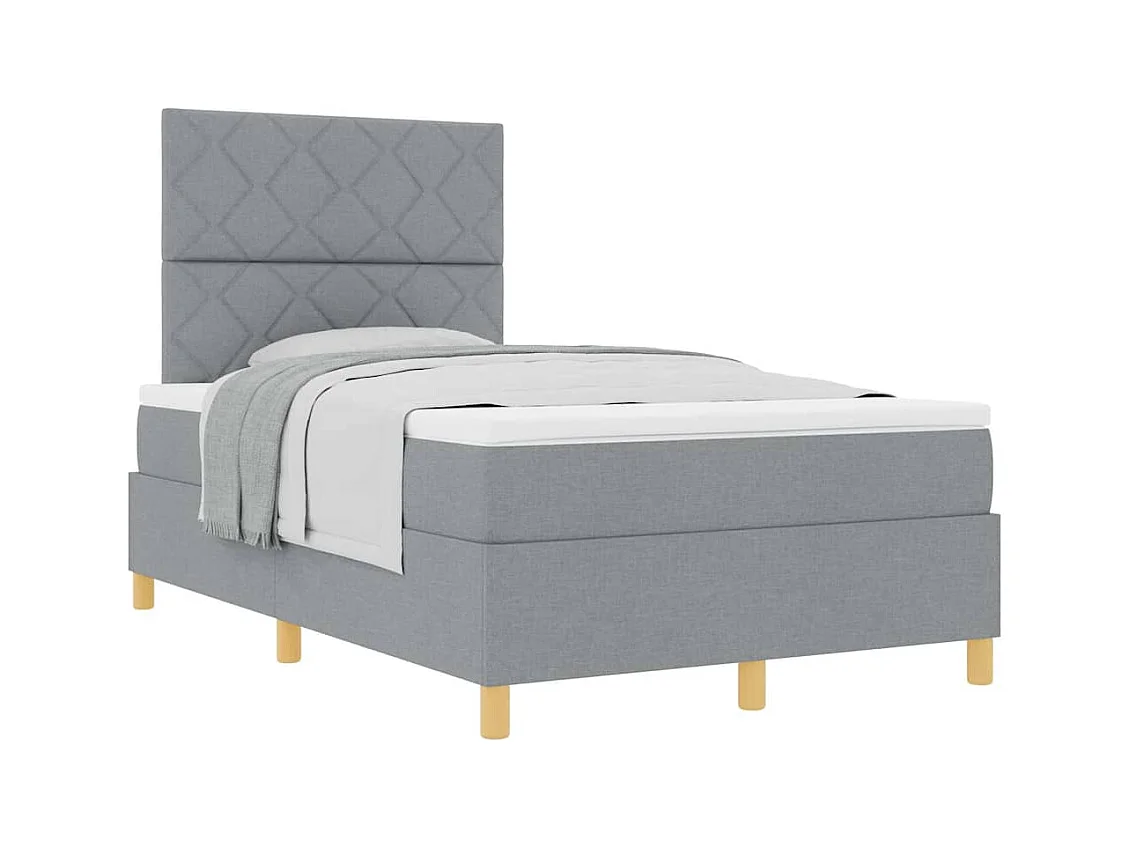 Cadre de lit avec tête de lit Gris clair 120 x 200 cm tissu