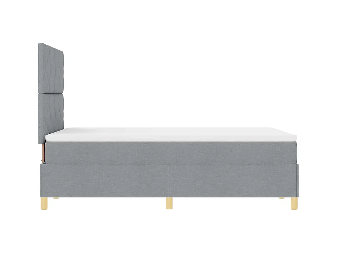 Cadre de lit avec tête de lit Gris clair 120 x 200 cm tissu