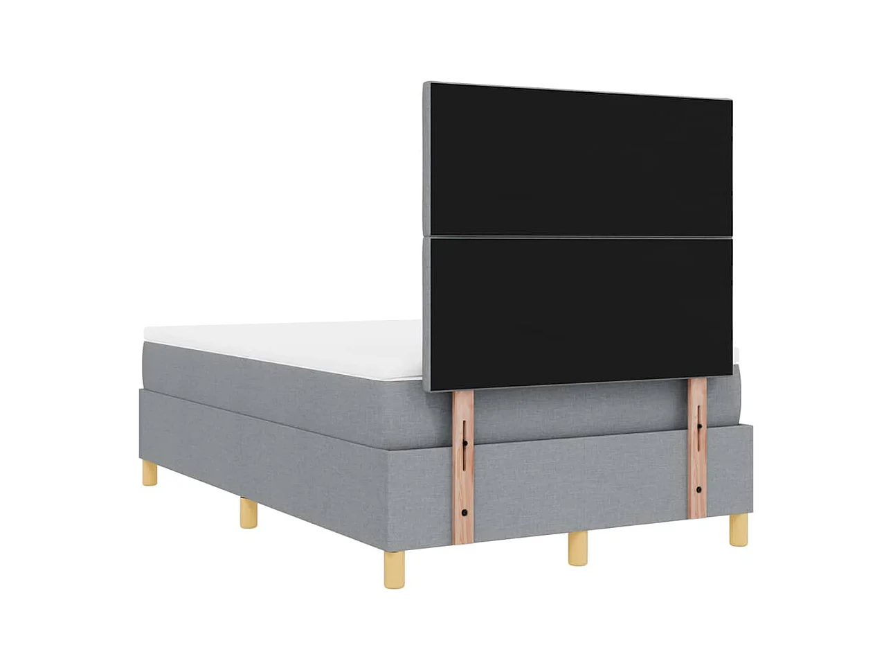 Cadre de lit avec tête de lit Gris clair 120 x 200 cm tissu