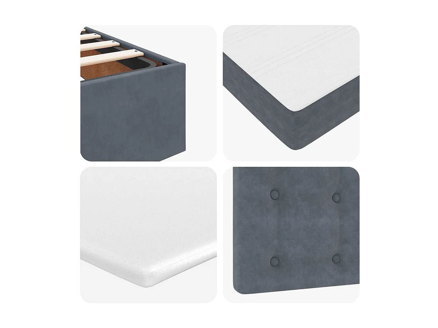 Ottoman bed met matrassen en LED's 160x200cm fluweel