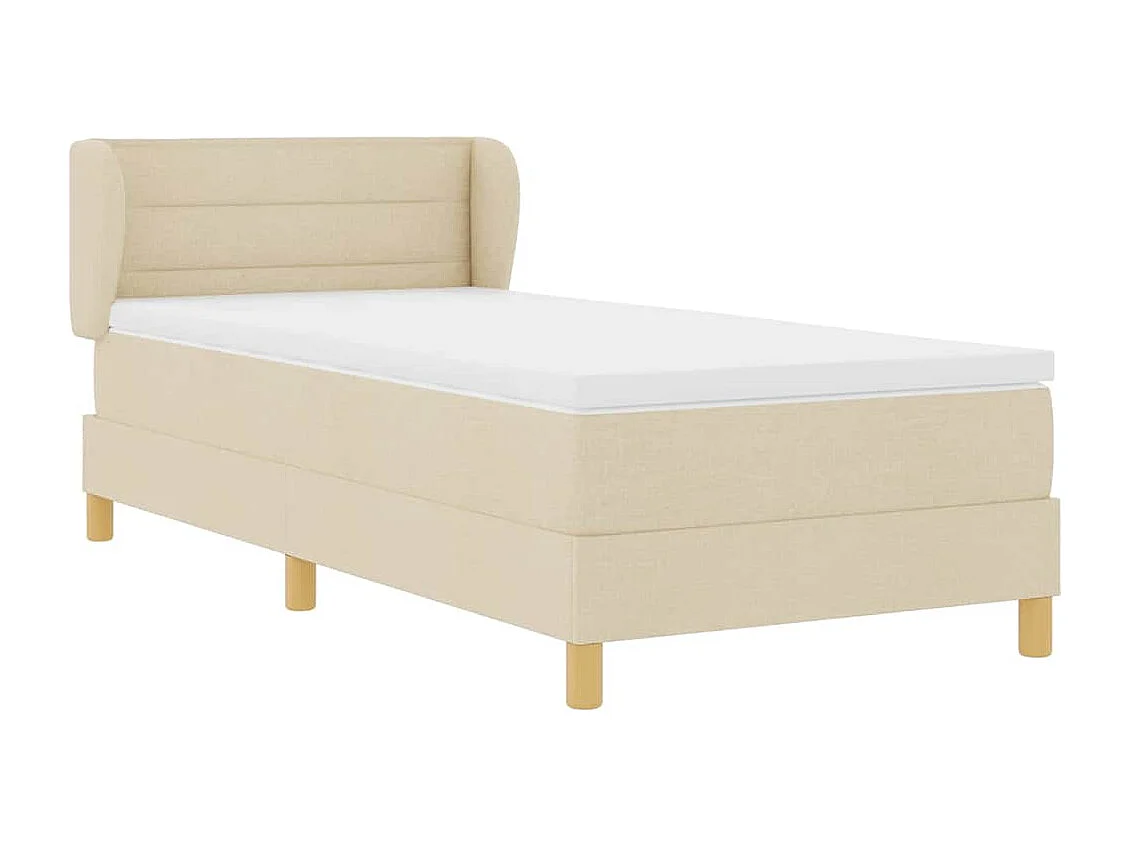 Cama con somier y colchón Crema 90x200 cm Fabric Crema