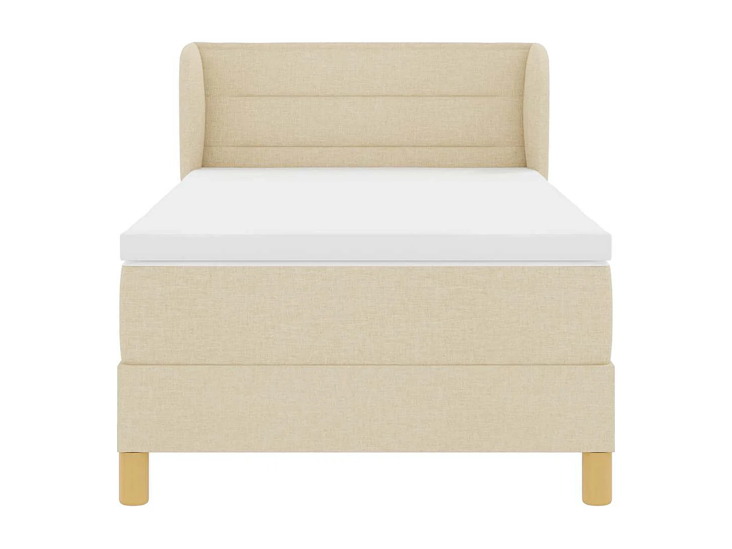 Cama con somier y colchón Crema 90x200 cm Fabric Crema