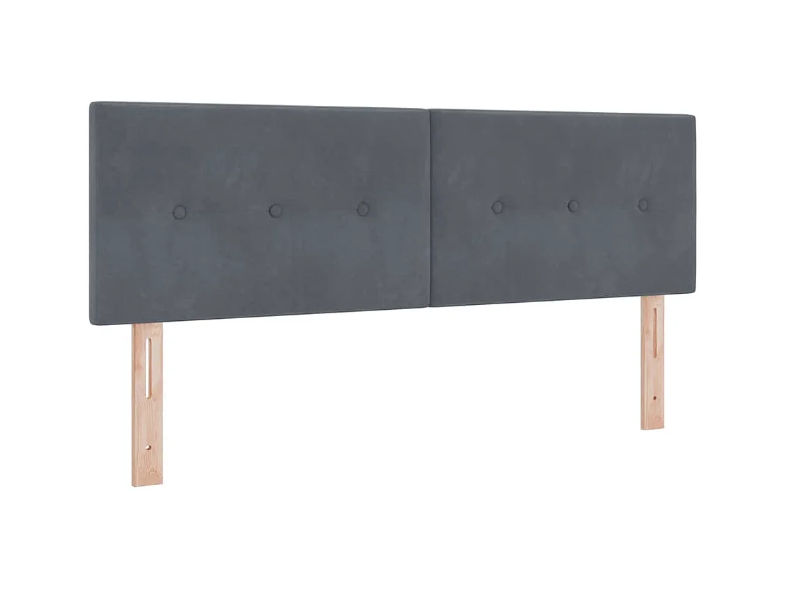 Cama Box Spring com Colchão Cinza Escuro 80x200 cm em Veludo