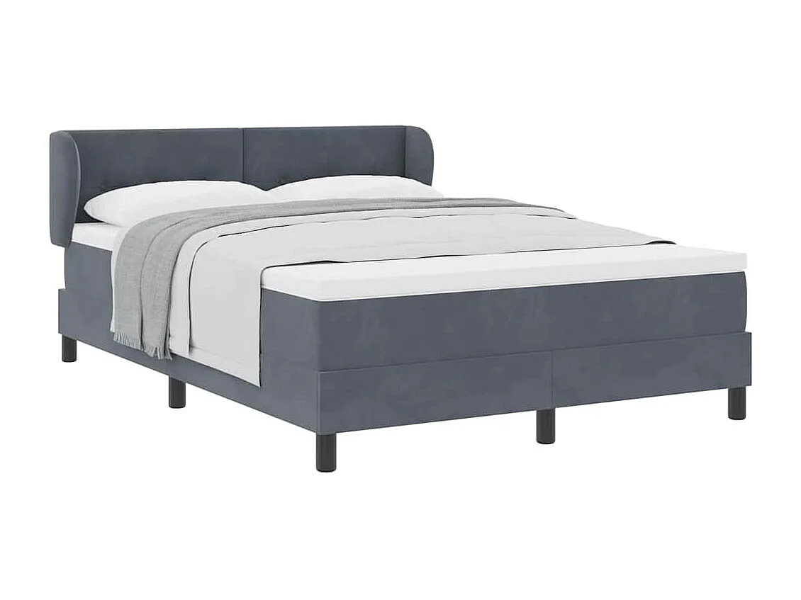 Cama con Somier y Colchón Gris Oscuro 80x200 cm Terciopelo