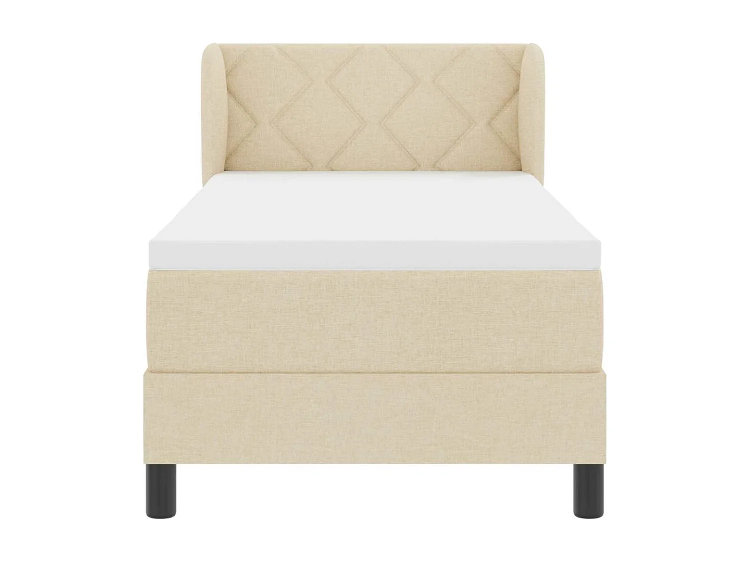 Cadre de lit avec matelas avec matelas Crème 80 x 200 cm tissu