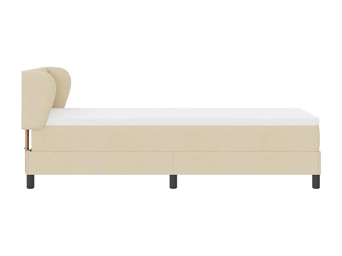 Cadre de lit avec matelas avec matelas Crème 80 x 200 cm tissu