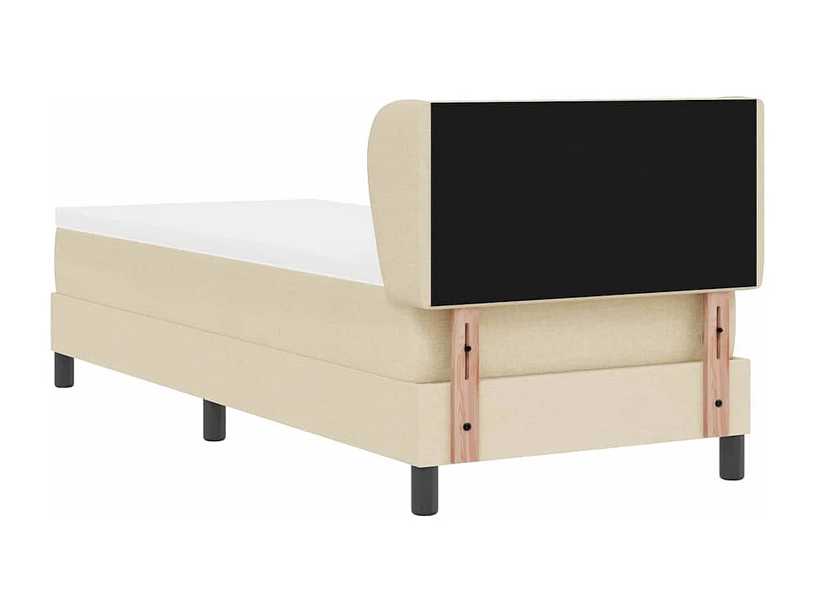 Cadre de lit avec matelas avec matelas Crème 80 x 200 cm tissu