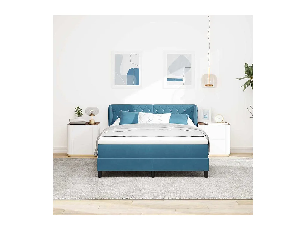 Cadre de lit avec matelas gris foncé 80x200 cm en velours