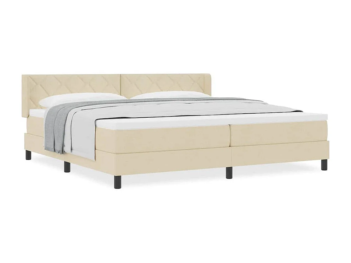 Cadre de lit avec matelas avec matelas Crème 200 x 200 cm