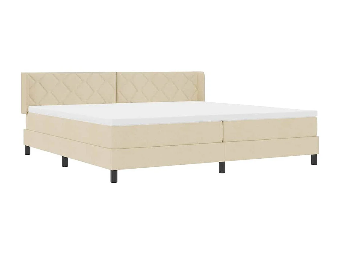 Cadre de lit avec matelas avec matelas Crème 200 x 200 cm
