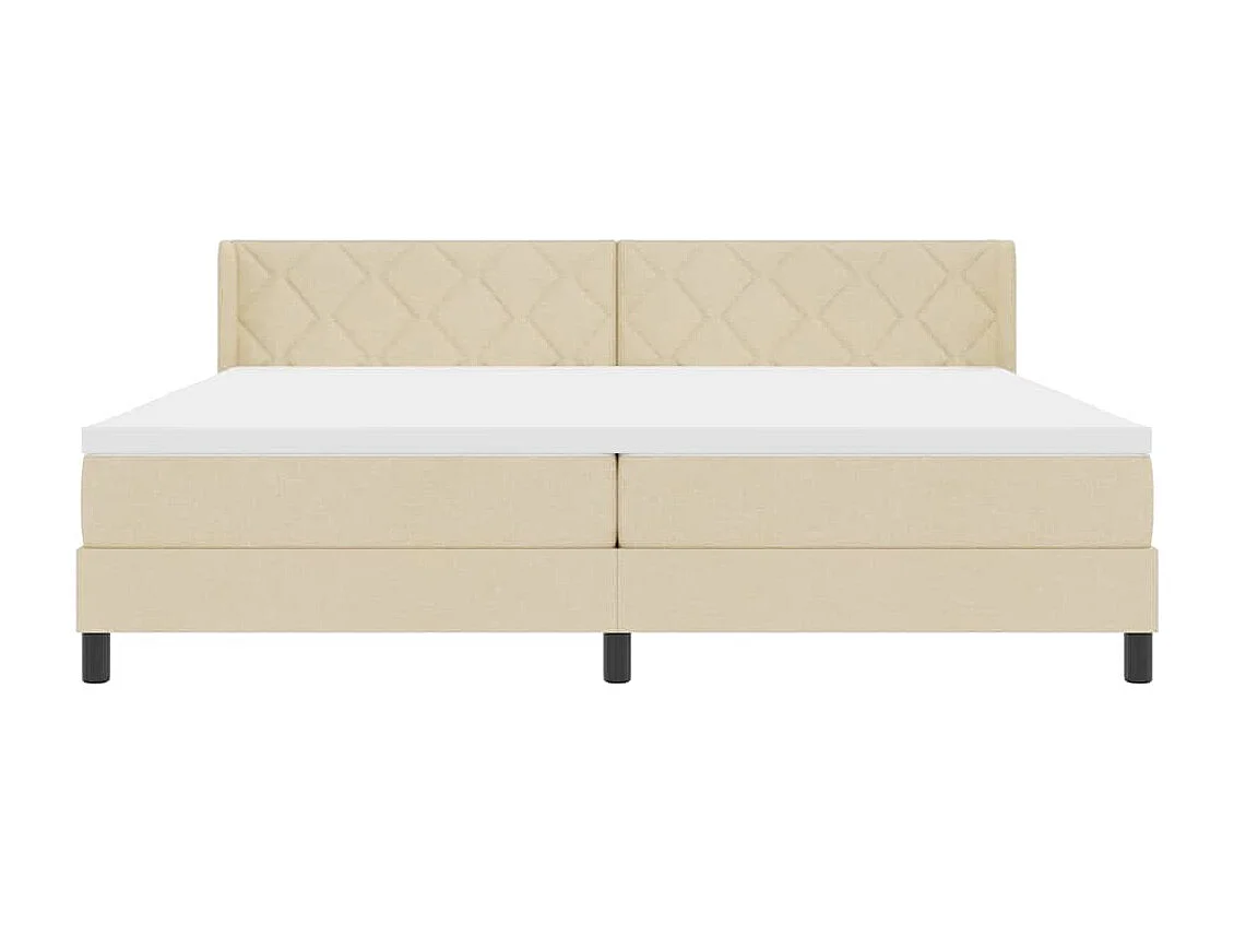 Cadre de lit avec matelas avec matelas Crème 200 x 200 cm