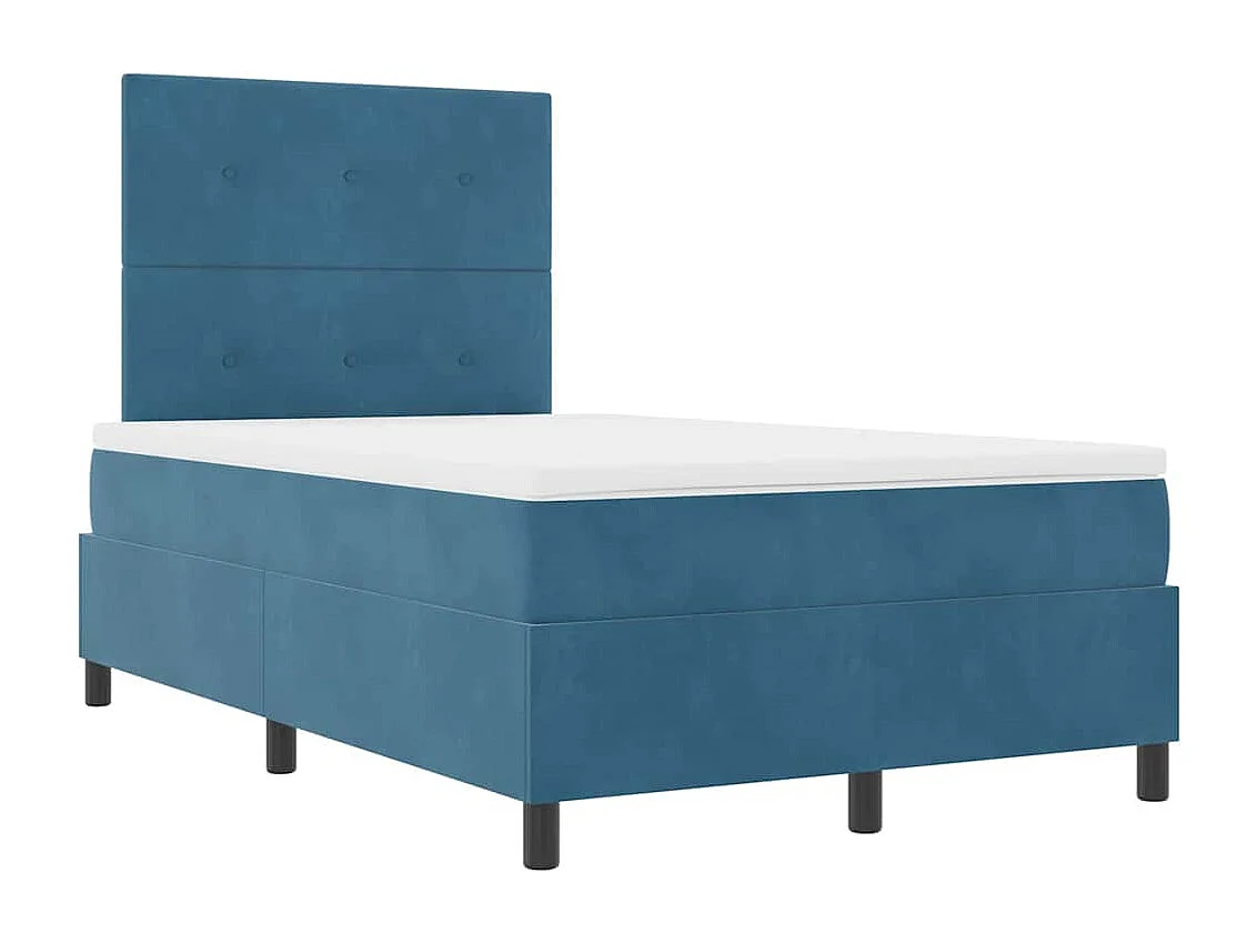 Cama tipo Box Spring Azul oscuro 120 x 200 cm Terciopelo