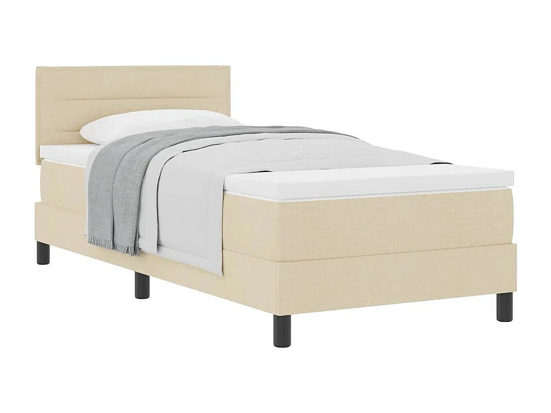 Boxspringbed met matras met matras Crème 100 x 200 cm Stof