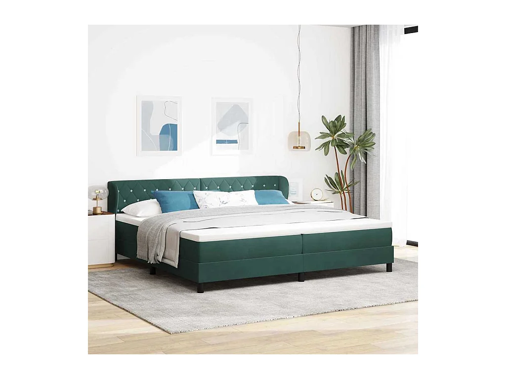 Boxspringbed met Matras Donkergrijs 80x200 cm Fluweel