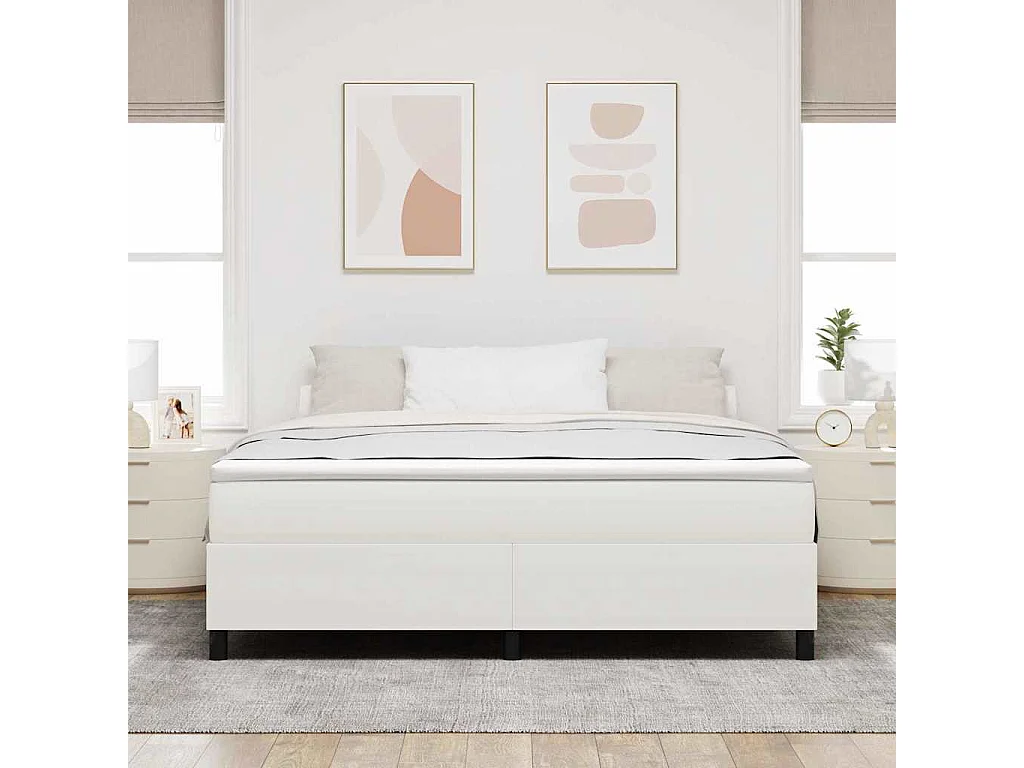 Cama tipo Box Spring Crema 180 x 200 cm Telas de pana