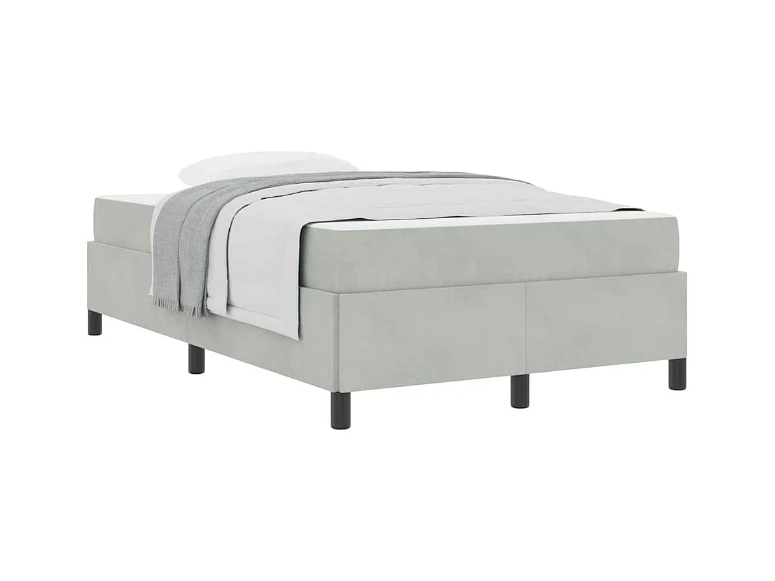 Cadre de lit Blanc, gris clair et blanc 120 x 200 cm Velours