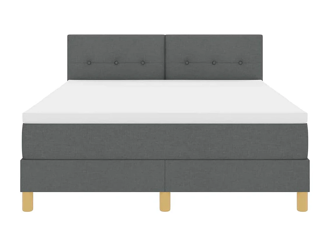 Boxspringbed met matras Donkergrijs 160 x 200 cm Stof
