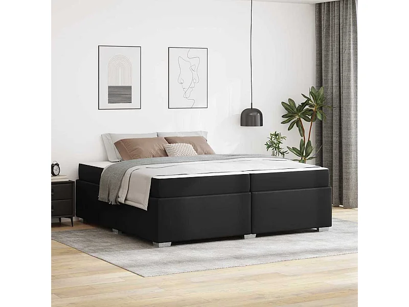 Estrutura da Cama Preto 200 x 200 cm Couro sintético