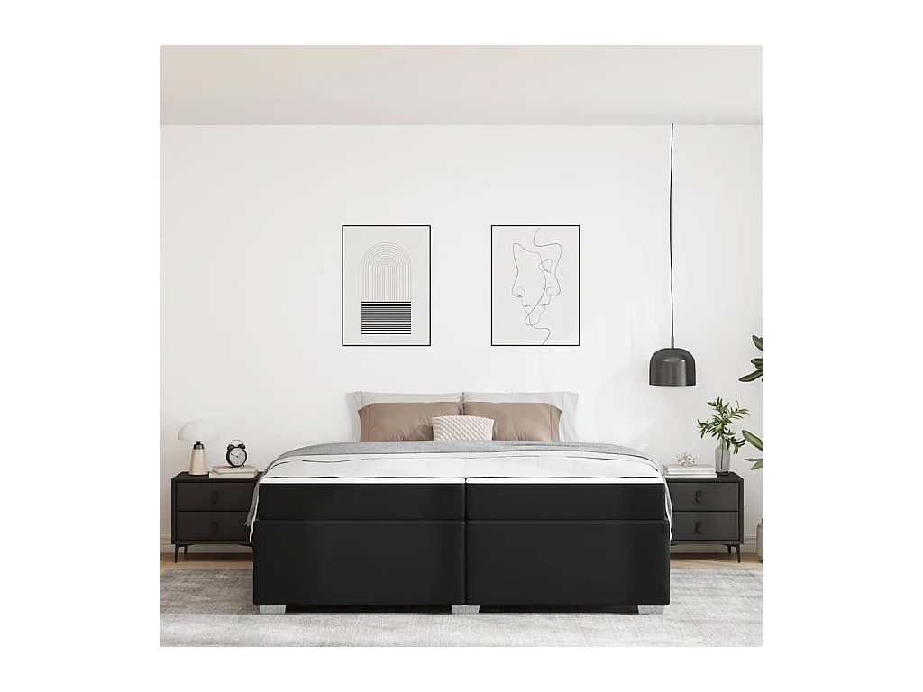 Cadre de lit Noir 200 x 200 cm Faux cuir