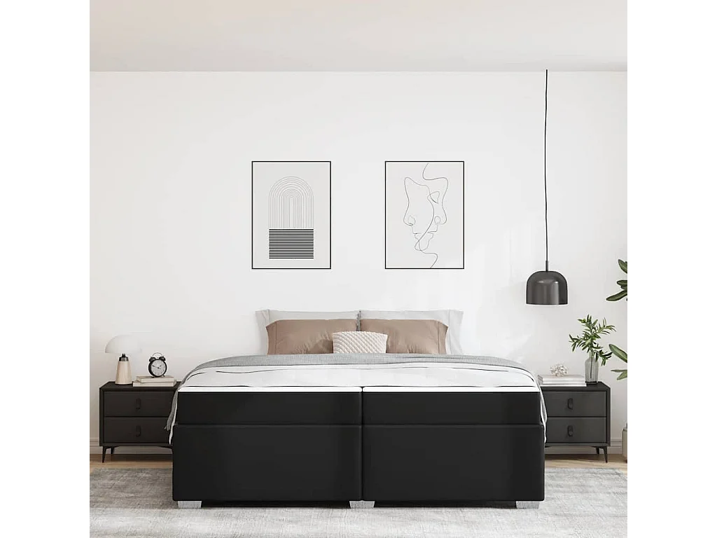 Cadre de lit Noir 200 x 200 cm Faux cuir