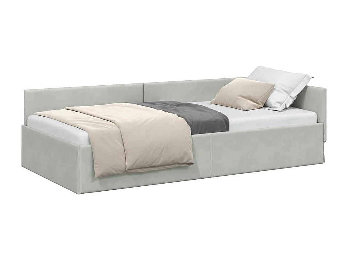 Cadre de lit d'angle Autre Gris clair 90 x 200 cm