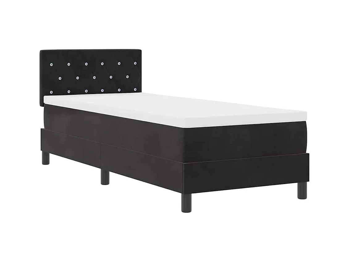 Cama Box Spring com Colchão Preto 80 x 200 cm tecido